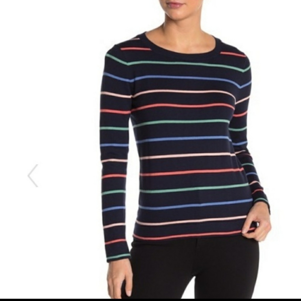 J Crew Navy Stripe Sweater